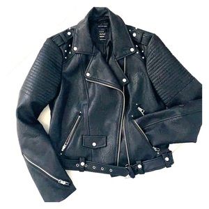 Zara TRF outerwear Moto-jacket faux leather.